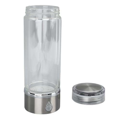 POENVFPO Wasserstoff-Wasserflasche, Tragbarer Wiederaufladbarer 420 Ml Wasserstoffreicher Wasserbecher mit Ladekabel für Heimreisen (Silver) von POENVFPO