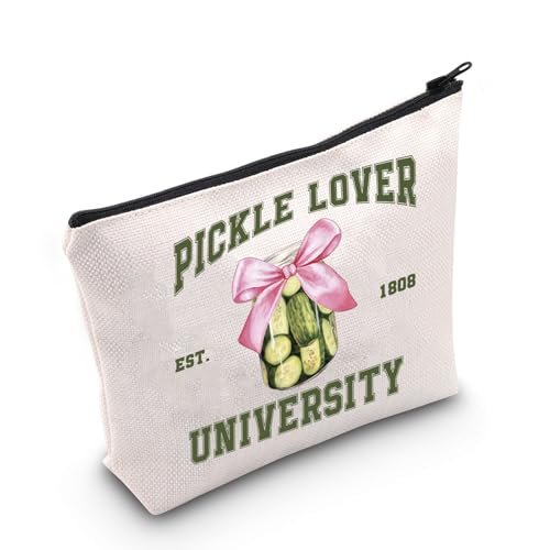 POFULL Kosmetiktasche für Gurkenliebhaber, Geschenk, Gurke, , Geschenk, Gurkenliebhaber, Universität, Make-up, Reißverschlusstasche, Pickle Lover von POFULL