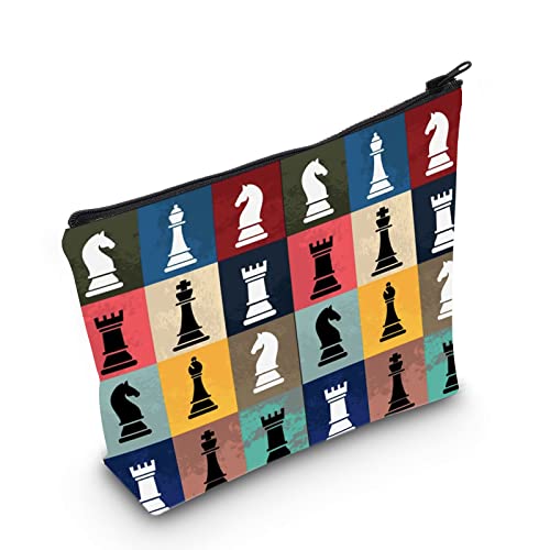 POFULL Schach Geschenk Lustiges Geschenk für Schachspieler Schachmeister Geschenk Schachfiguren Brettspiel Liebhaber Kosmetiktasche, Schachtasche von POFULL