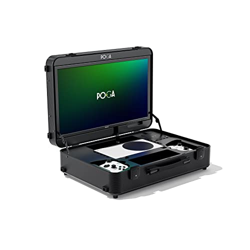 POGA Pro Black - Gamingkoffer für Xbox Series S, Xbox Koffer inkl. 22‘‘ Asus Gaming Monitor und Trolley - Schwarz (Konsole Nicht inbegriffen) von POGA
