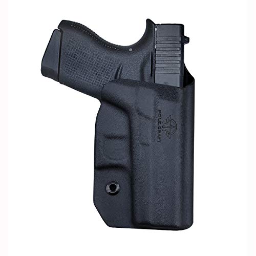 Glock 43 Holster, Glock 43x Holster OWB Kydex for Glock 43 / Glock 43X (Gen 3 4 5) Pistol Case, Außerhalb Bund tragen tragen, with 1.5-2 Inch Belt Clip, Glock 43 Zubehör (Black, Right Hand Draw) von POLE.CRAFT
