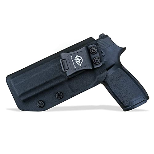 IWB Tactical KYDEX Pistolenholster for Sig Sauer P320 Full Size / P250 / P320 Carry / P320 Compact Medium Pistolenhalfter Hängend Verdeckte Versteckte Pistole Case Waffenholster (Black, Left Hand) von POLE.CRAFT