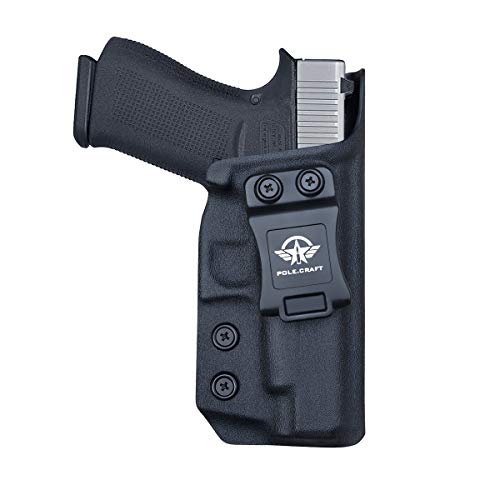 Glock 48 Holster IWB Kydex for Glock 48 Pistol Case Pocket - Innen Bund verdeckt tragen Holster Glock 48 Zubehör Guns Pouch (Black, Right Hand Draw (IWB)) von POLE.CRAFT