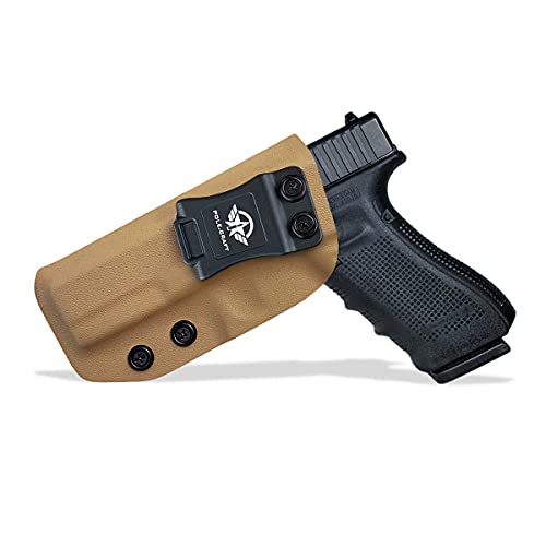 IWB Tactical KYDEX Pistolenholster Für: Glock 17 22 31 Pistolenhalfter Hängend Verdeckte/Versteckte Pistole Case Waffenholster (Tan, Left Hand Draw (IWB)) von POLE.CRAFT