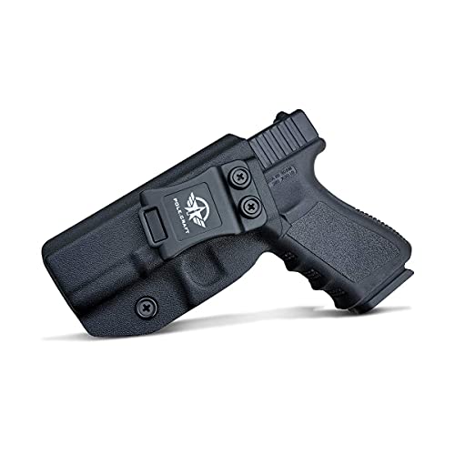 IWB Tactical KYDEX Pistolenholster Für: Glock 19 19X 23 25 32 Pistolenhalfter Hängend Verdeckte Versteckte Pistole Case Waffenholster (Black, Left Hand Draw (IWB)) von POLE.CRAFT