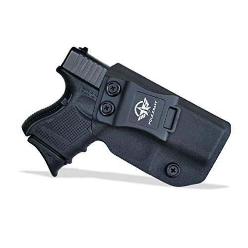 IWB Tactical KYDEX Pistolenholster Für: Glock 26 27 28 Pistolenhalfter Hängend Verdeckte/Versteckte Pistole Case Waffenholster (Black, Right Hand Draw (IWB)) von POLE.CRAFT