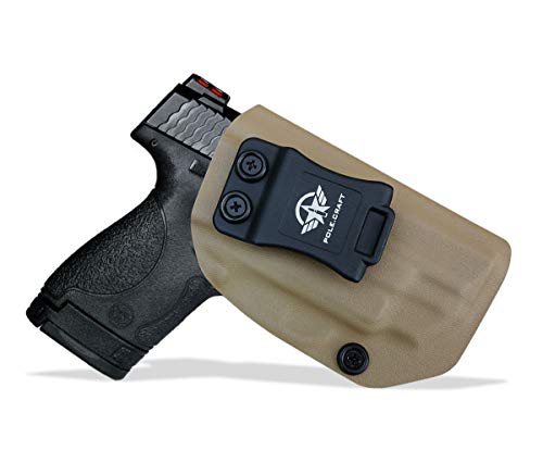 POLE.CRAFT Kydex IWB Holster for Smith & Wesson M&P Shield M2.0 9mm 40 S&W/Crimson Trace Laser/Integrated CT Laser Isnside Waistband Concealed Carry Holster Guns Accessories (Tan - Laser, Right Hand) von POLE.CRAFT