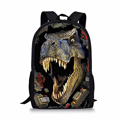 POLERO Rucksack Schulrucksack Kinderrucksack Schultasche Daypack Backpack mit Tyrannosaurus Rex Dinosaurier Print für Kinder Student Junge Schule von POLERO