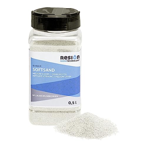 SoftSand Antirutschbeschichtung Gummipartikel - Weiß - 0,5L - Gummisand ideal als rutschfeste Beschichtung bei Booten und Pool - Mittlere Körnung - zum Vermischen mit Farbe - Coating von POLYESTERSHOPPEN.NL