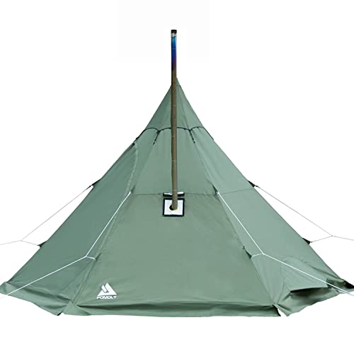 POMOLY Manta Camping Tipi Zelt mit Herdheber und halbem Innenzelt, 2-4 Personen für Heiß von POMOLY