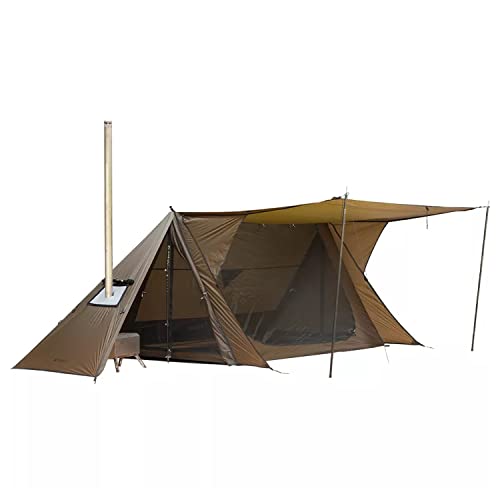 STOVEHUT 20D Ultraleicht Unterstand mit Zwei Türstangen und Zwei Zeltstangen, Camping-Thermozelt im Freien von POMOLY