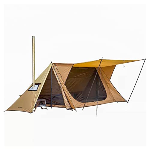 STOVEHUT 70D 2.0 Neuer Unterstand mit Zwei Türstangen und Zwei Zeltstangen, Camping-Thermozelt im Freien von POMOLY