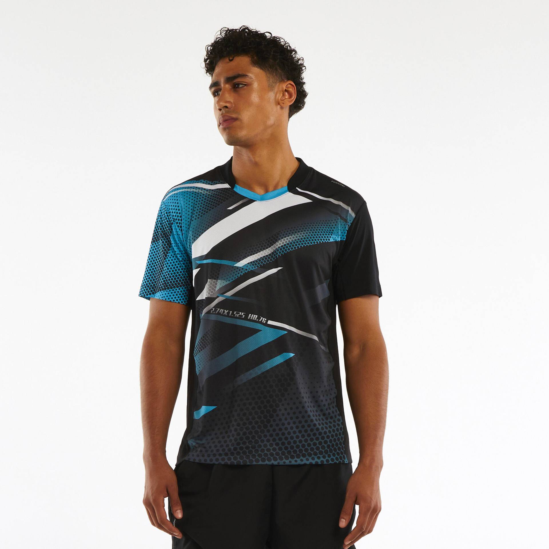 Herren Tischtennis T-Shirt TTP560 schwarz/blau von PONGORI