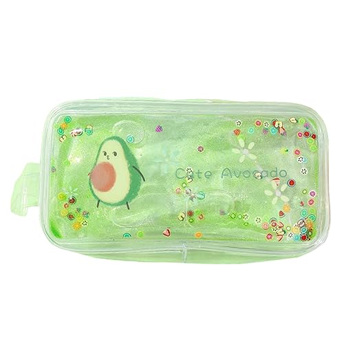 POPETPOP 1stk Avocado-Kosmetiktasche Bling Schminktasche Schillernde Kosmetiktasche Holographischer Kulturbeutel Klarer Kulturbeutel Fräulein PVC wasserdichte Tasche Hohe Kapazität von POPETPOP