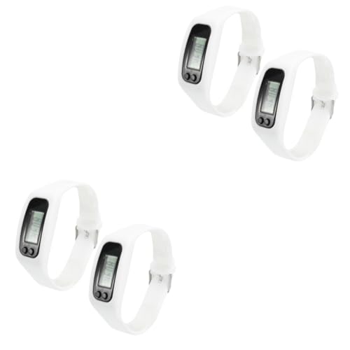 POPETPOP 4 Stück Schrittzähleruhr Gehdistanzzähler Kalorienzähler Elektronische Uhr Digitales LCD Armband von POPETPOP