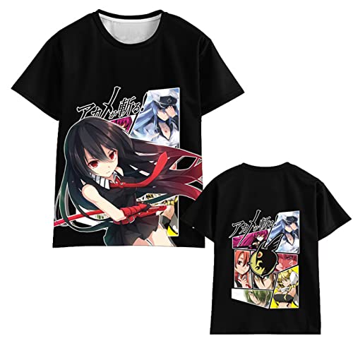 POPRETR Akame Ga Kill Anime Print T-Shirt Akame＆Esdeath 3D Vollfarbige Baumwolle Halbarm Casual Unisex Kurzarm Erhältlich In 8 Größen XXS Bis 5XL von POPRETR