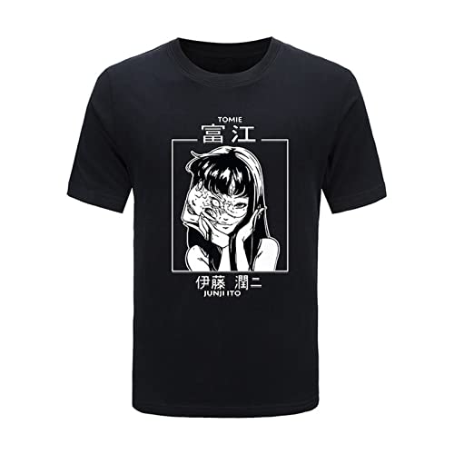 POPRETR Junji Ito Horror Manga T-Shirt Kawakami Tomie Anime Character Print Kurzarm-Baumwoll-T-Shirt Für Männer Und Frauen 8 Farben Erhältlich In Den Größen S Bis 2XL von POPRETR