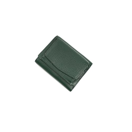 PORRASSO Damen Geldbörse Minimalistische Geldbeutel RFID Schutz Kleine Portemonnaie Leder Kreditkartenetui mit 8 Kartenfächern Brieftasche Dunkelgrün von PORRASSO