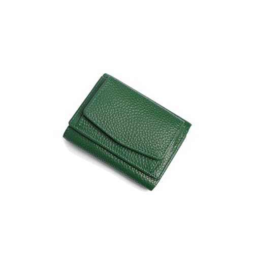 PORRASSO Damen Geldbörse Minimalistische Geldbeutel RFID Schutz Kleine Portemonnaie Leder Kreditkartenetui mit 8 Kartenfächern Brieftasche Grün von PORRASSO