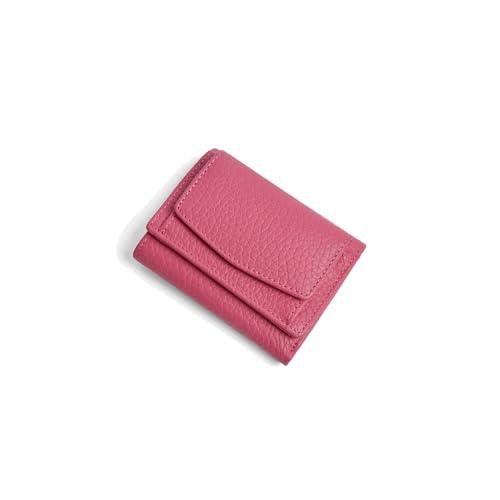 PORRASSO Damen Geldbörse Minimalistische Geldbeutel RFID Schutz Kleine Portemonnaie Leder Kreditkartenetui mit 8 Kartenfächern Brieftasche Rosa von PORRASSO