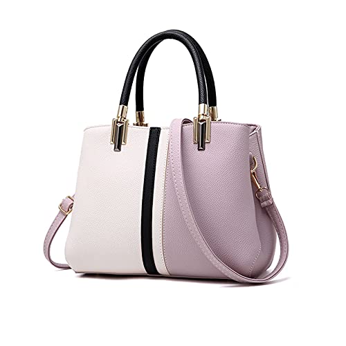 PORRASSO Damen Handtasche Mode Henkeltasche Schultertasche Leder Wasserdicht Umhängetasche Frauen Top Griff Taschen Lila von PORRASSO