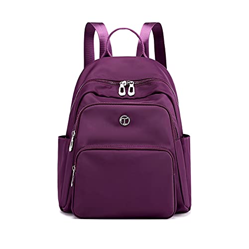 PORRASSO Damen Rucksack Mode Daypack Mädchen Schultasche Leicht Rucksäcke Nylon Tasche für Schule Arbeit Reise Lila von PORRASSO