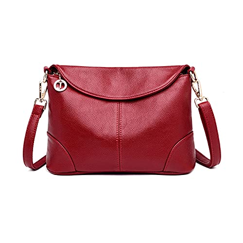 PORRASSO Damen Umhängetasche Mode Schultertasche Henkeltasche Wasserdicht Handtasche für Dating Arbeit Reisen Täglichen Gebrauch Rot von PORRASSO