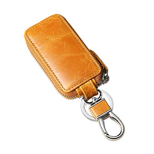 PORRASSO Leder Autoschlüssel Tasche Schlüsseletui Autoschlüssel Schlüsselmäppchen Auto Key Schlüsseltasche Braun von PORRASSO