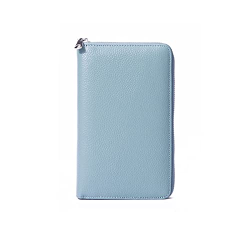PORRASSO Reisepasshülle Reisezubehör mit RFID-Blocker Schutzhülle Tasche für Kreditkarten Leder Reisepass Tasche Damen Travel Passport Wallet Blau von PORRASSO