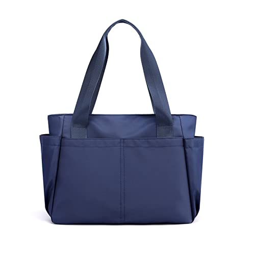 PORRASSO Schultertasche Nylon Handtasche Damen Hobotasche Tote Shopper Henkeltasche für Schule Reisen Arbeit Täglicher Gebrauch Blau von PORRASSO