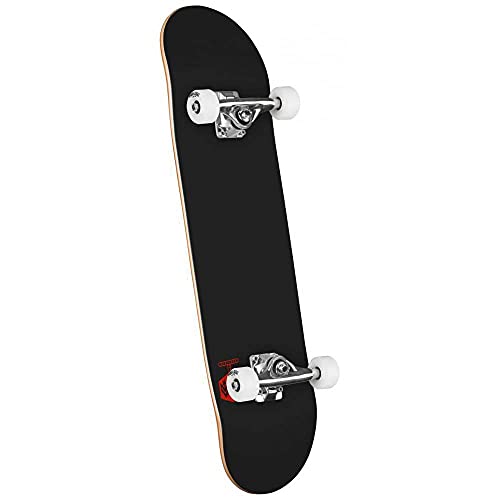 POWELL SKATEBOARDS Mini-Logo, komplettes Skateboard, Chevron-Detonator 15 291, solides Schwarz, 19,7 cm von POWELL SKATEBOARDS