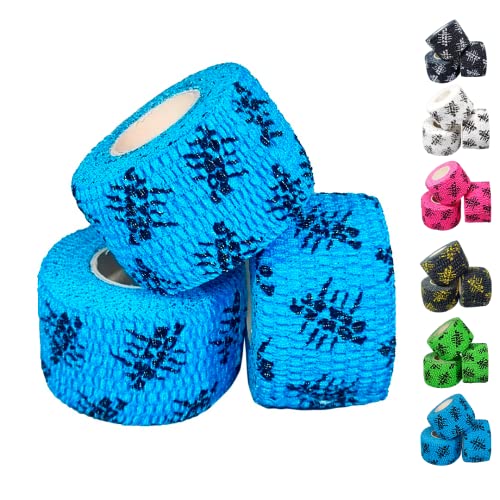 POWER BEAST 3X Tape Crossfit, 3 Rollen Hook Grip Tape, Sporttape, Schutz für Daumen und Finger, elastische Baumwolle, schweißfest und atmungsaktiv, für Weightlifting, Cross-fit, Gewichtheben. (Blue) von POWER BEAST