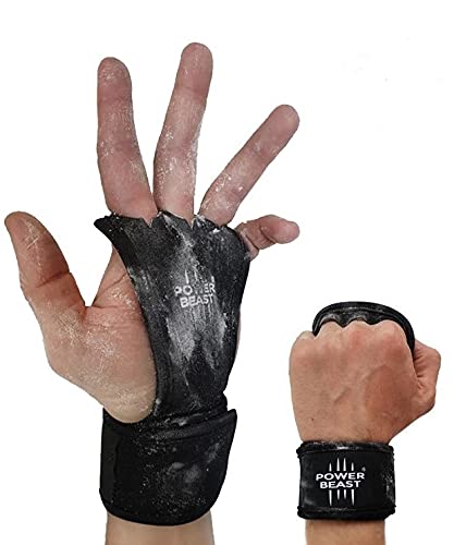 Power Beast 2-in-1 | Pull Up Grips, Handschutz Wunder - Innovative Fitness-Handschuhe inkl. | Handgelenkbandage für Fitness, Gym, Crossfit, Gewichtheben, Bodybuilding, Turnen, Calisthenics von POWER BEAST