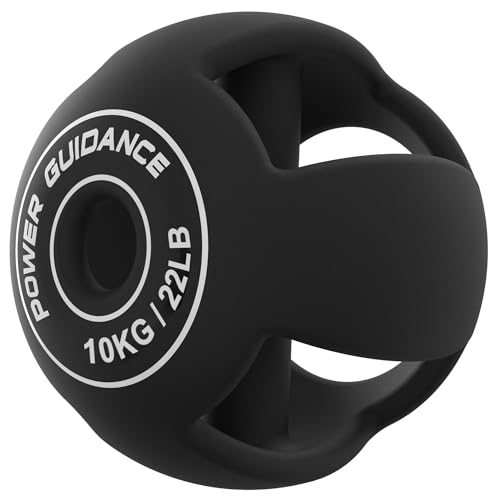 POWER GUIDANCE 3 in1 Krafttraining - Kurzhantel, Langhantel & &Medizinball, Erreichen Sie die Spitzenleistung beim Training und minimieren Sie gleichzeitig den Druck auf die Gelenke (Schwarz-10kg) von POWER GUIDANCE