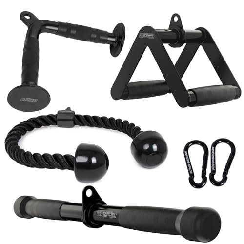 POWER GUIDANCE Trizeps-Kabelzug Nach Unten Drücken, Gewicht Maschinenzubehör (6# V Handle+Triceps Rope+Rotating Bar+V-Shaped+D Handle) von POWER GUIDANCE