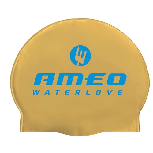 AMEO Premium Silikon-Badekappe Waterlove elastisch & strapazierfähig - Ideal für Alle Kopfgrößen - Wasserdicht,Komfortabel, Schwimmhaube, Swimcap von POWERBREATHER