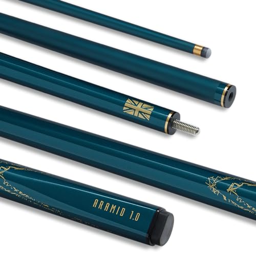 POWERGLIDE Composite Snooker-Queue, 1.0 Smaragd & Gold, Full Size-57 von POWERGLIDE