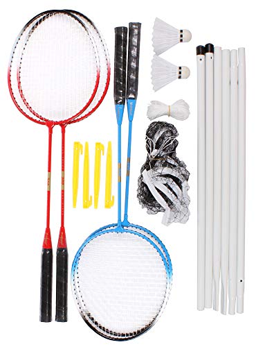 POWERSHOT Badmintonset mit Netz für Garten - für 4 Personen - Inkl. Netz, Schläger und Federbälle - Perfekt für Anfänger und Hobbyspieler von POWERSHOT