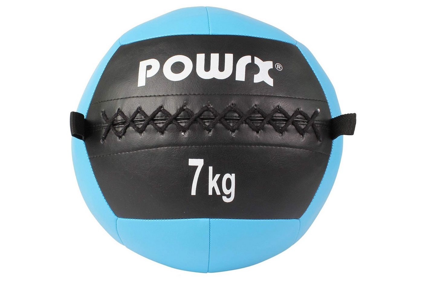 POWRX Medizinball Gewichtsball 2-10 kg, versch. Farben (7 kg/Cyan), 7 Kg / Cyan Kunstleder von POWRX