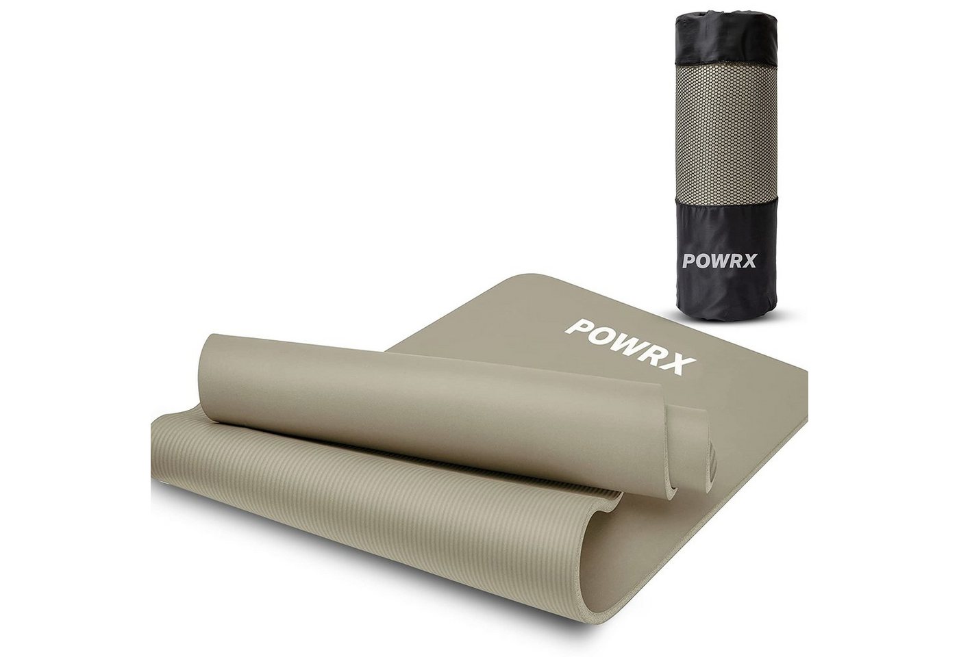 POWRX Yogamatte Gymnastikmatte Yogamatte Hellgrau 183x60x1cm, Light Grey 183 X 60 X 1 Cm 183 X 60 X 1 Cm von POWRX