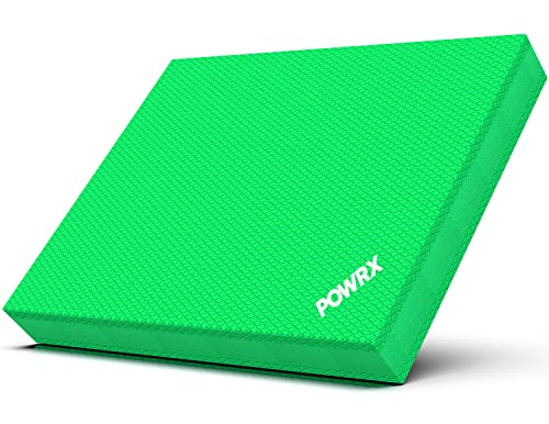PowrX Balance Kissen Pad, Sitzkissen - Multifunktionales Balance Pad für Stabilitätstraining, Yoga, Pilates & Physiotherapie, Rutschfeste Schaumstoffpads für Übungen - 48x38x6 cm - Grün von POWRX