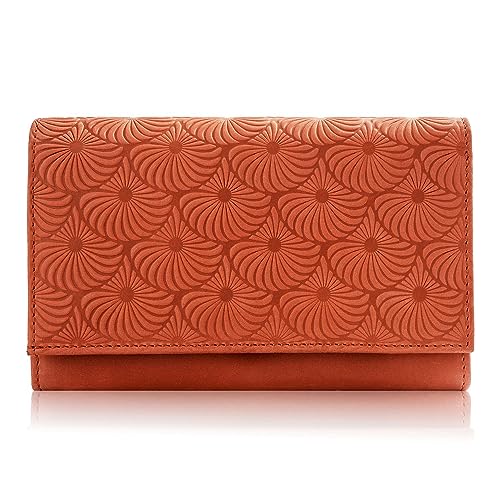 PP PAOLO PERUZZI Collection Damen Leder Geldbörse - Stilvolles Portemonnaie aus echtem Leder, Große Kapazität, RFID Schutz, Elegant und Praktisch, Geschenkbox Inklusive IN-57 Orange von PP PAOLO PERUZZI Collection