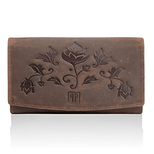 geldbörse Damen groß viele fächer Leder Vintage Paolo Peruzzi (braun) von PP PAOLO PERUZZI collection