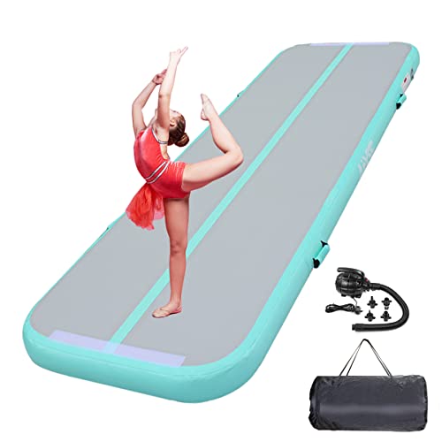 Gymnastikmatte, aufblasbare Tumbling-Matte, 4 m/4.9 m/6.1 m, Tumble-Matte, 10.2 cm dick, Gymnastik-Luftboden mit elektrischer Luftpumpe für den Heimgebrauch/Tumbing Meditation/Cheerleading von PPXIA