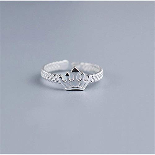 PRAK Damen 925 Sterling Silber Luxus Ringe,Silber Mode Für Frauen Einfache Ring Ring Mode 925 Einfache Modeschmuck Einfache Krone Umwerfenden Blickfang/Einstellbar von PRAK