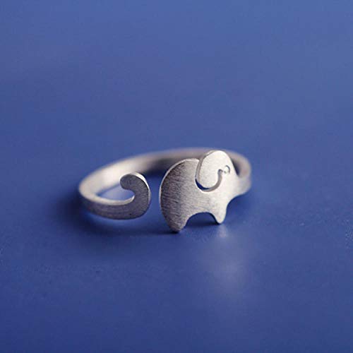 PRAK Damen 925 Sterling Silber Ringe Verstellbare,Gebürstetem Silber Niedliche Elefant Form Ring Für Frauen Abendkleid Mit Geburtstagsgeschenk von PRAK
