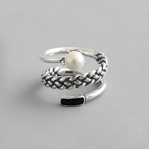 PRAK Damen 925 Sterling Silber Ringe Verstellbare,Personalisierte Multi-Layer Geometrische Form Ring Für Frauen Geburtstag Geschenk, Weihnachten Geschenk, Kreativen Stil von PRAK