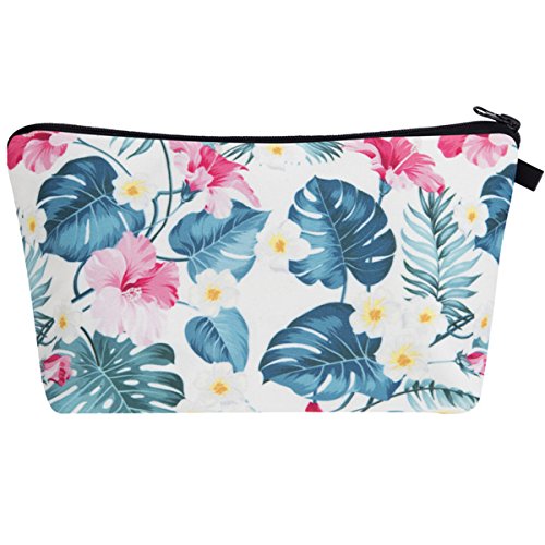PREMYO Kosmetiktasche Klein für Handtasche - Schminktasche Damen Make Up Tasche - Federmappe Mädchen Etui Blumen von PREMYO