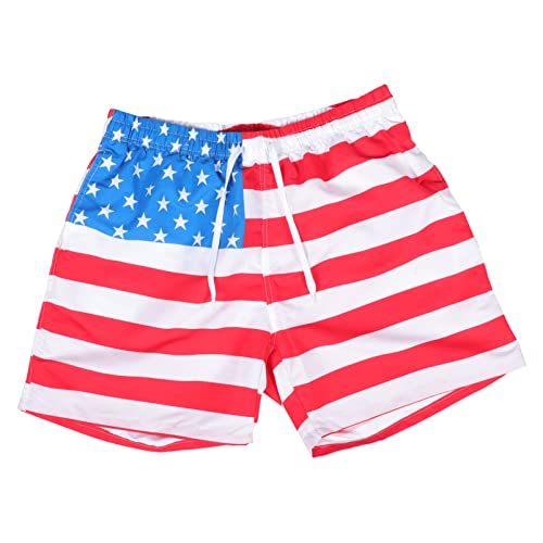 PRETYZOOM Boardshorts Zum Unabhängigkeitstag Shorts Schwimmst?mme Strandbrettshorts Amerikanische Flagge Badehose Herren Herrenanzug Polyester Anti Peinlichkeit Mann Vereinigte Staaten von PRETYZOOM