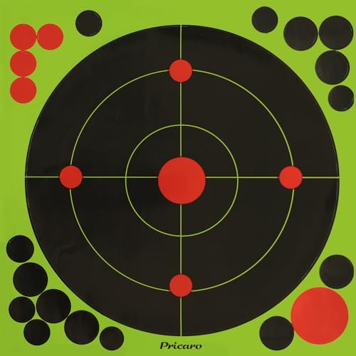 PRICARO Reaktive Zielscheibe V2, selbstklebend, Splatter Target, Gelb/Rot, 30,5 cm, 10 Stück von PRICARO